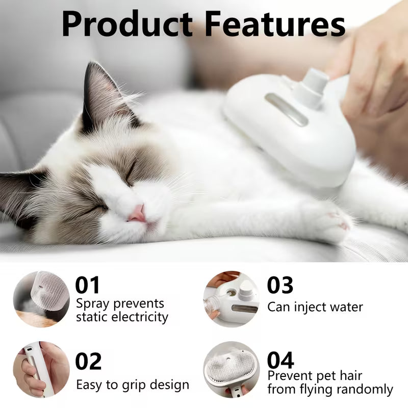 Perie pentru animale LYCENXI 4 in 1 cu spray
